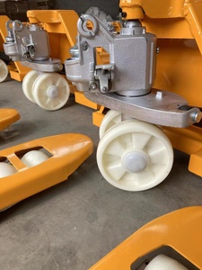 Chariot à palettes manuel avec roues en plastique, capacité de 1 à 3 tonnes, levage hydraulique manuel, course de 550 mm, certifié CE - Product Image 1