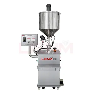 LIENM semi-automatic single nozzle cream honey chocolate sauce water bottle packaging filling machine with heater filler