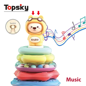 Gran oferta de juguetes apilables Montessori de dibujos animados para niños y bebés, música educativa temprana, cognición, emparejamiento de arcoíris, clasificación de juguetes para niños - Product Image 3