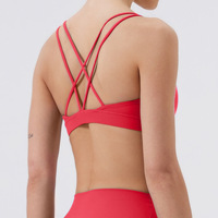 Nouveau soutien-gorge de sport léger pour femme adulte, sensation seconde peau - Spandex/Nylon, maintien moyen, bretelles non réglables, séchage rapide, pour yoga et gym