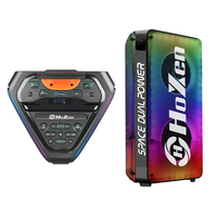 Altavoz Portátil HoXen Modelo Privado Dual de 8 Pulgadas, 60W RMS, Batería de 6000mAh, USB, TF/FM, Control Remoto, Micrófono Inalámbrico, RGB
