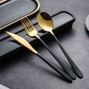 Juego de Cubiertos de Acero Inoxidable de Lujo con Recubrimiento PVD, Dorado, Verificado 304, Estuche de Viaje Portátil - Product Image 3
