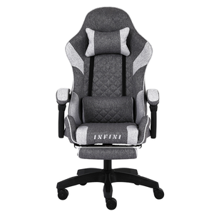 Chaise de jeu multifonctionnelle en tissu de haute qualité, entièrement personnalisable, <span class=keywords><strong>meilleur</strong></span> <span class=keywords><strong>fauteuil</strong></span> d'ordinateur OEM, confort moderne, gris clair - Product Image 3