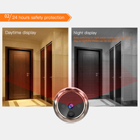 Caméra de porte judas avec écran couleur avec sonnette électronique lumières LED visionneuse vidéo de porte vidéo-oeil sécurité de la maison maison intelligente