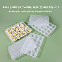 Boîte en plastique jetable à 15 compartiments en PP pour le stockage de wontons, de raviolis et de pâtisseries surgelés, plateau de présentation alimentaire à 15 grilles