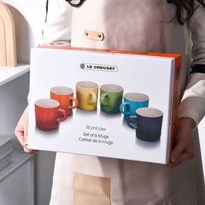 Vente en gros personnalisée de tasses à macarons de style nordique créatives, tasse en céramique à dégradé de couleur arc-en-ciel - Product Image 6
