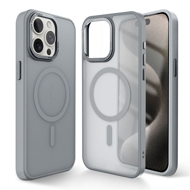 Hot-Selling Matte PC+ TPU Metal Lens Phone Cover Magnetic Phone Case for iPhone 11 12 13 14 15 16 17 Pro Max Mobile Phone Cases