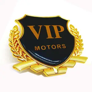 Custom Desgin Electroplate Metal Material Self-Adhesive Luxury Car Logo Emblems Badges With Car Body