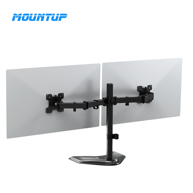 MOUNTUP up to 27 Inches Screen Dual Monitor Mount Free-Standing for VESA 100mm X100mm