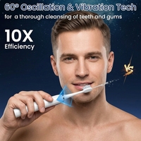 Hydropulseur et brosse à dents électrique à chargement inductif, étanche IPX7, 5 niveaux de pression, portable USB pour usage domestique
