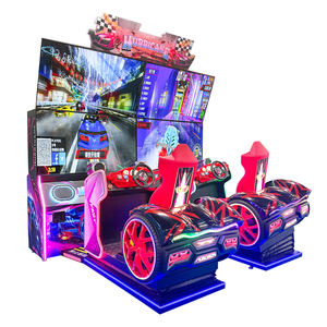 Simulateur de course d'arcade commercial avec écran 3D 55 pouces LCD*4, volant à retour de force, siège vibrant, à monnayeur, en anglais - Product Image 3