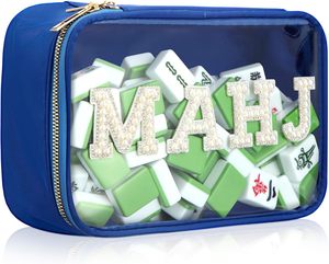 Sac de rangement pour Mahjong de grande capacité, transparent, multifonctionnel, multicolores, avec lettres brodées, pour ranger les tuiles de Mahjong - Product Image 6