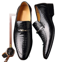 Chaussures en cuir d'alligator pour hommes, grande taille, basses, décontractées, embossées