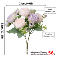 Bouquet de fleurs de pivoine artificielles réalistes en soie, blanc, fait main, moderne, pour mariage, décoration de centre de table pour la maison ou les fêtes
