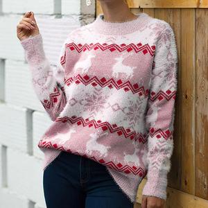Pulls d'hiver chauds à motif de rennes, pulls de Noël moches en tricot pour femmes - Product Image 4