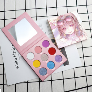 Palette <span class=keywords><strong>de</strong></span> fards à paupières OEM avec impression personnalisée, 9 couleurs, logo, belle finition poudre cosmétique scintillante pour les yeux - Product Image 3