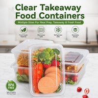 Boîte à lunch bento transparente en plastique de qualité alimentaire sans BPA avec logo personnalisé YANGRUI pour pique-nique et fête
