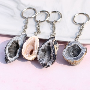 प्राकृतिक सुलेमानी Geode चाबी का गुच्छा लटकन लोक शिल्प थोक प्राकृतिक मणि मोबाइल फोन लटकन कार कुंजी श्रृंखला लटकन के लिए बिक्री - Product Image 5