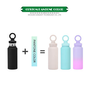 Blanc crème bouteille <span class=keywords><strong>de</strong></span> boisson magnétique support <span class=keywords><strong>de</strong></span> téléphone isolé gobelet flacon bouteille d'eau chaude et froide Logo 1L bouteille d'eau thermique - Product Image 5