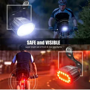 Luz Delantera y Trasera para Bicicleta, con Carga USB, Impermeable, Juego de Luces LED para Ciclismo, Piezas de Linterna para MTB, Venta al Por Mayor - Product Image 5