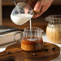 Vente en gros usine – Nouvelle tasse à café moderne en verre borosilicate, à nervures verticales, compatible lave-vaisselle et micro-ondes, grande capacité, petite taille