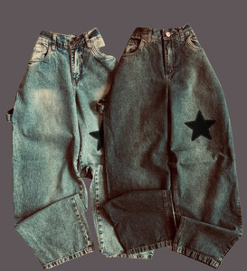 Tùy Chỉnh Thêu Độc Đáo Baggy Quần Jean Cổ Điển Người Đàn Ông Thời Trang Đi Phố Đau Khổ In Ấn Thẳng Phù Hợp Jeans Người Đàn Ông - Product Image 3