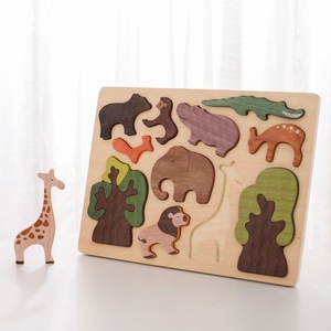Penjualan terlaris Montessori anak-anak kayu hewan Jigsaw Puzzle mainan kognitif cocok pendidikan EN71 disertifikasi untuk balita Prasekolah - Product Image 5
