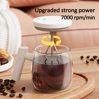 Mug à café électrique auto-mélangeur en verre de 400 ml avec poignées, tasse à mélange rapide pour café, lait, thé, tasse rechargeable pour la maison