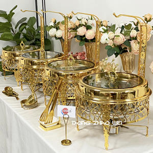 Peralatan Penghangat Makanan Buffet Chafing Dish Restoran Hotel dari Stainless Steel untuk Pesta Pernikahan - Product Image 1