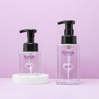 Vente flash : flacon pompe carré en plastique PET transparent de 250 ml et 400 ml, couleur personnalisée, pompe à mousse, nettoyant visage, lotion, savon pour les mains