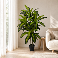 Plante artificielle Dracaena de 120 cm, multi-tiges, feuilles imitation feuille de palmier, pour hôtel, hall, café, bureau, réception, décoration intérieure