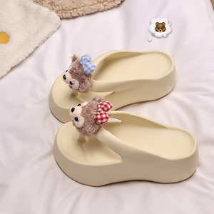 2025 Summer New Fashion Height-Increasing Thick-Soled <strong>Flip</strong>-<strong>Flops</strong> for Women Non-Slip Cushioned Beach Sandals EVA Midsole - Product Image 1