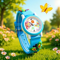 Montre à quartz pour enfants avec bracelet en silicone à motif de dessin animé, montre-bracelet mignonne pour enfants avec affichage analogique