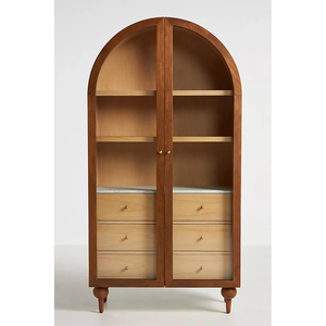 Meubles de salon de luxe faits à la main de style milieu du siècle porte en verre dessus en marbre <span class=keywords><strong>armoire</strong></span> de <span class=keywords><strong>rangement</strong></span> à trois tiroirs - Product Image 5