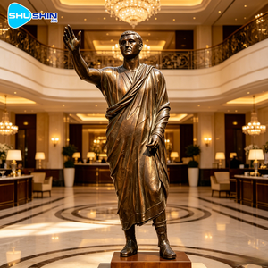 Escultura de Augusto, emperador romano, en bronce fundido en 3D, tamaño real, para decoración de vestíbulo de hotel - Product Image 4