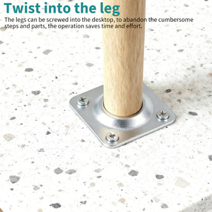 Tùy chỉnh thiết kế độc đáo hình dạng bàn cà phê với chân gỗ và đầu đá cẩm thạch - Product Image 4