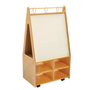 <span class=keywords><strong>Chevalet</strong></span> magnétique en <span class=keywords><strong>bois</strong></span> moderne avec tableau blanc double face, rangement sécurisé <span class=keywords><strong>pour</strong></span> les fournitures artistiques des bébés et des enfants - Product Image 1