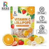Sucettes sans sucre à la vitamine C à base d'xylitol, bonbons sains aux saveurs de fruits pour la consommation quotidienne