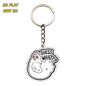 Porte-clés amusant en acrylique « <span class=keywords><strong>Guess</strong></span> What » avec poule et fesses de dessin animé, <span class=keywords><strong>breloque</strong></span> transparente pour clés ou accessoire de sac - Product Image 1
