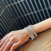 Bracelets et bracelets en moissanite en argent plaqué or blanc 5mm 4mm 3mm 14 carats 18 carats pour femmes accessoires de mode