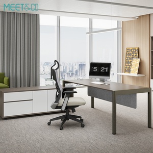 Modern Executive L-Shaped Office <b>Desk</b> Wooden Panel Style for Manager CEO or Boss Modular Bureau De Travail - Product Image 3