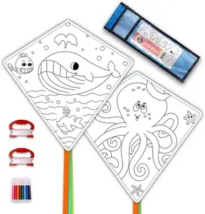 J646 2 Pack Kinderen Maken Kit Bulk Diy Kite Kids Maken Ambachtelijke Tas Gemakkelijk Om Buiten Spel Vlieger Voor Kinderen