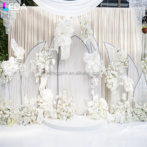 LEDA New Design Outdoor Events Decoration Metal-<b>Framed</b> Polycarbonate Sheet White Iron <b>Backdrop</b> for Wedding - Product Image 1