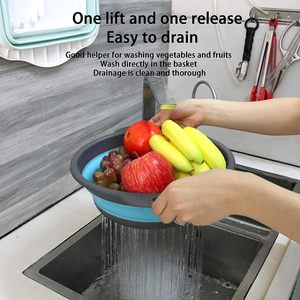 Stocked Kitchen <strong>Collapsible</strong> Strainer Basket Vegetable And Fruit <strong>Colander</strong> Set Round Basket Storage - Product Image 5