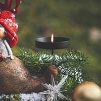 Supports de bougies en métal pour couronne de Noël, plateau à bougies en fer avec piquet de sol, support de bougie pilier pour la décoration de table de la maison en fêtes