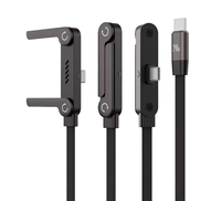 Nylon Geflochtenes USB-C Kabel 240W Schnellladung 360° Drehbar Unsichtbarer Faltbarer Handyständer Kabel für Smartphone Tablet