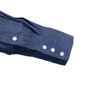 เสื้อเชิ้ตเดนิมทนไฟ 100% ผ้าฝ้าย 7 ออนซ์ ชุดทำงานผู้ชาย - Product Image 6