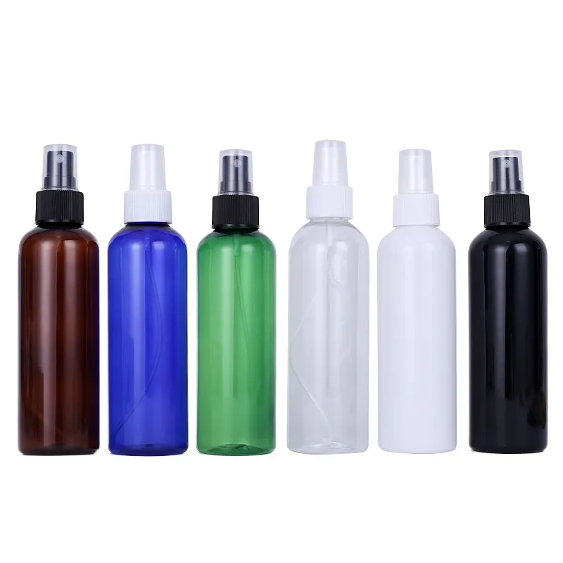 Fino vazio PET névoa 30ml 50ml 100ml 120ml 150ml 200ml 250ml 500ml âmbar branco frasco de spray de plástico transparente para embalagens de cosméticos