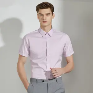 Camisa boxy masculina, camisa de algodão para trabalho com bolsos no peito utilitários