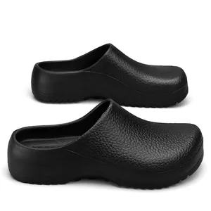 남성을위한 새로운 스타일 도매 누드 블랙 작업 신발 요리사 방수 나막신 중국 저렴한 가격 사용자 정의 eva 경량